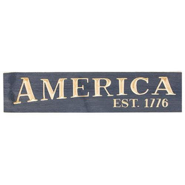 America Est 1776 Engraved Sign Olde Navy 24 x 55 - The Fox Decor